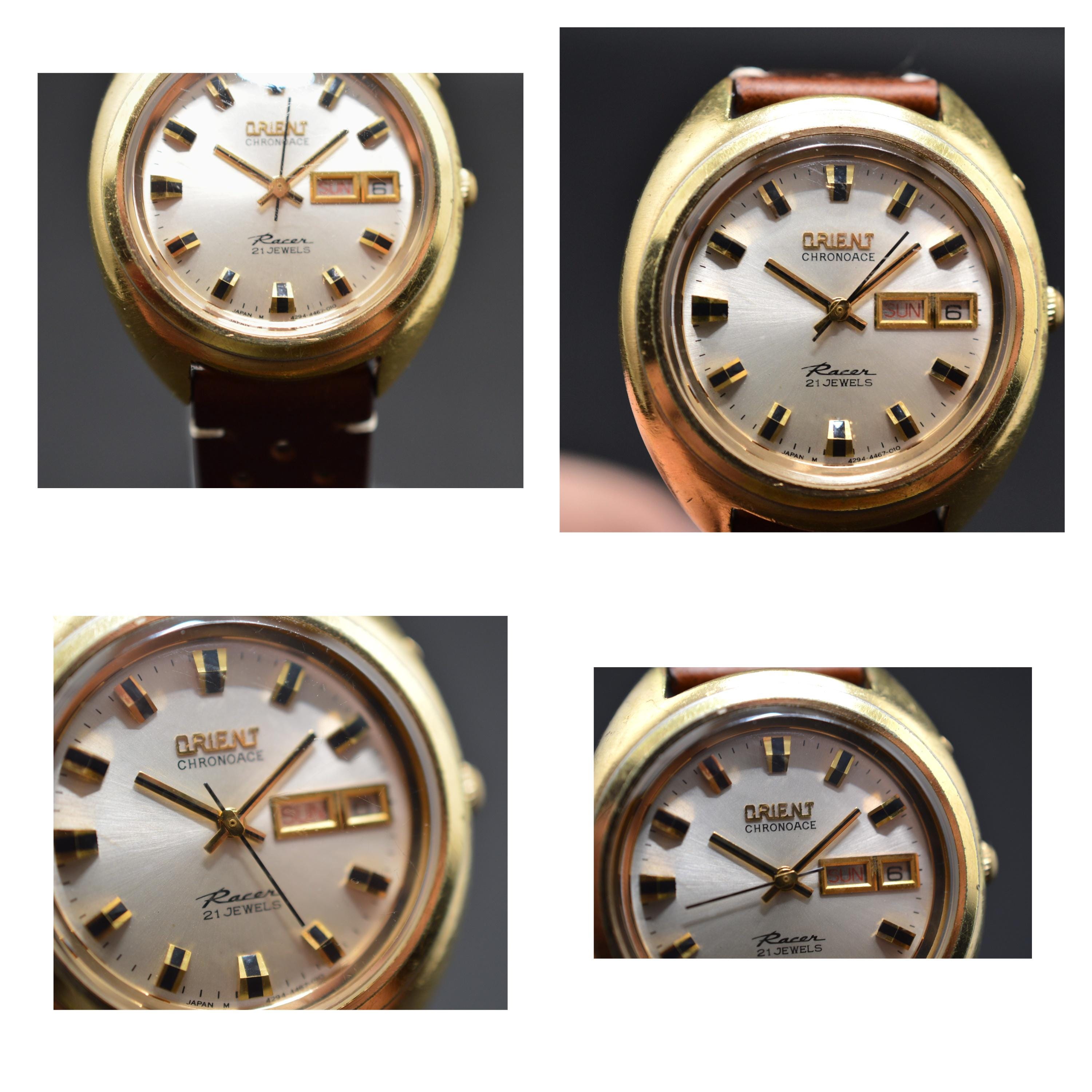 【稼働】ORIENT CHRONOACE RACER 自動巻き 腕時計 S378 Orient Chrono Ace Racer Rare Gold Late 60s Vintage Watch From