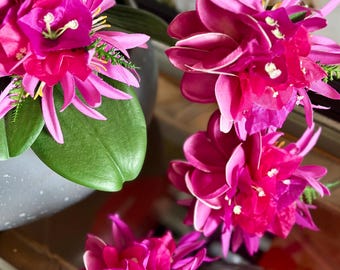 Plumeria, Bougainvillea Tropische Hochzeit Hula Haarspange Haarteil