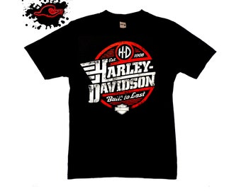 Harley-Davidson 雷模様 Tシャツ Harley-Davidson Men's Skull Lightning Crest Graphic Long