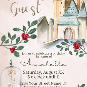 The template is easy to edit using a free Canva account. You can personalize the text to add your own custom party information.
