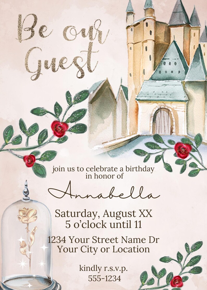 The template is easy to edit using a free Canva account. You can personalize the text to add your own custom party information.