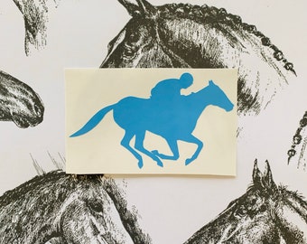 Horse Racing Decal - Equestrian Decor, Jockey Sticker, Waterproof, Weatherproof, Kentucky Derby Gift, South Horse