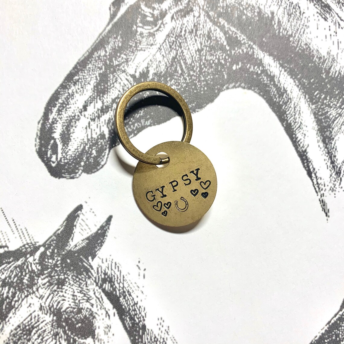 Personalized Horse ID Tag Solid Brass Tag Pet ID Tag Etsy