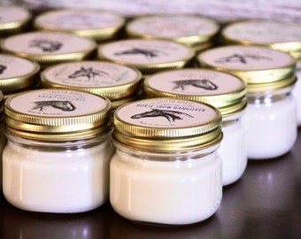 Pick 3 Horse Candles 4oz - Equestrian Candle, Hand Poured, Mason Jar, Soy Wax, Party Favors, Mothers Day Candles, Gifts for Her, South Horse