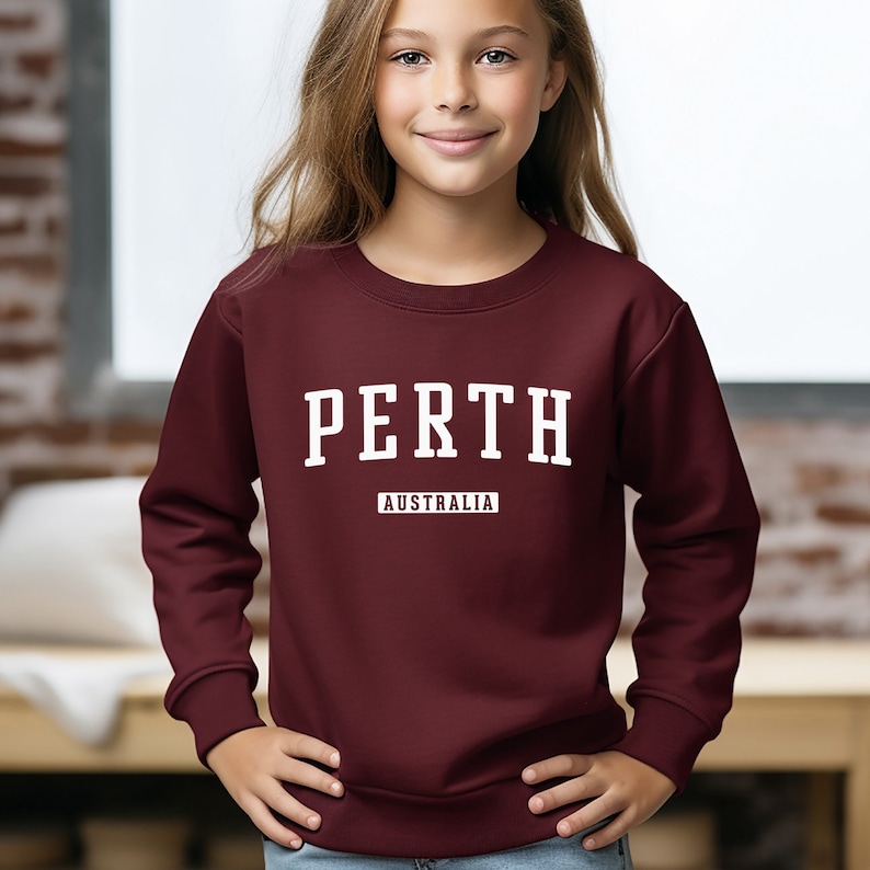Perth Sweatshirt for Kids | Perth Australia Youth Crewneck Sweatshirt ...