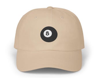 Eight Ball Dad Hat | Classic Embroidered Eight Ball Dad Cap | Eight Ball Hat