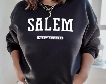 Salem-sweater | Salem Massachusetts sweatshirt met ronde hals