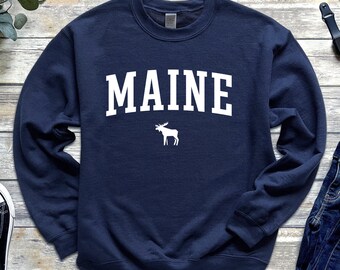 Maine Sweatshirt | Maine Classic Crewneck Sweatshirt