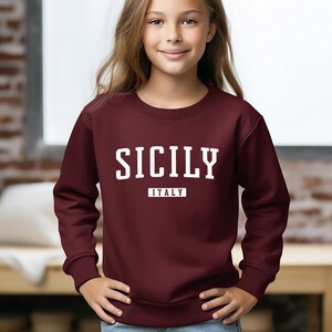 Sicily Kids Sweatshirt | Sicily Italy Youth Crewneck Sweatshirt | Palermo