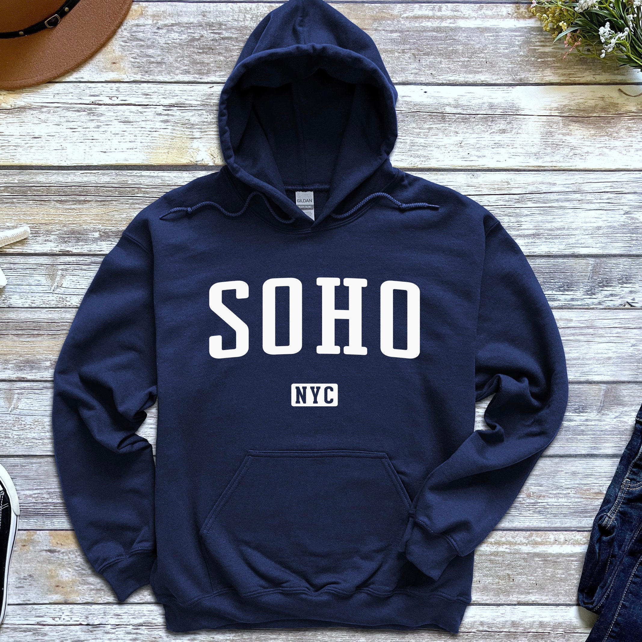 Soho Hoodie Soho NYC Pullover Hoodie South of Hudson Hoodie Etsy UK
