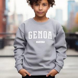 Genoa Kids Sweatshirt | Genoa Italy Youth Crewneck Sweatshirt | Italian Vacation