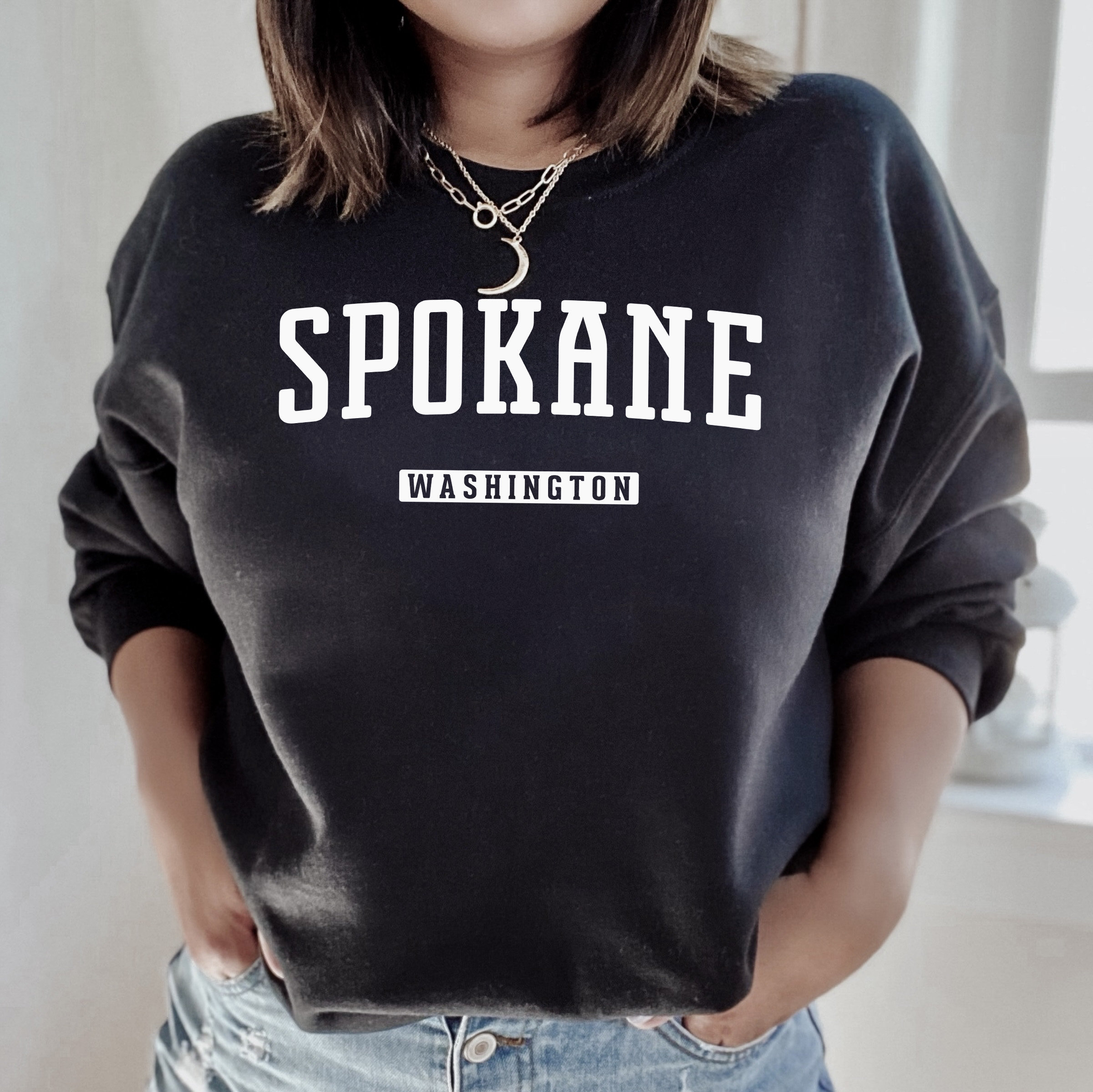 Spokane Sweatshirt | Spokane Washington Crewneck Sweatshirt - Etsy