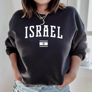 Israel Sweatshirt | Israel Flag Crewneck Sweatshirt