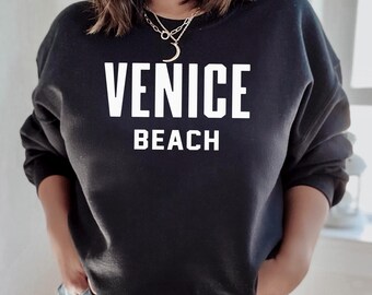 Venice Beach Sweatshirt | Venice Beach California Crewneck Sweatshirt