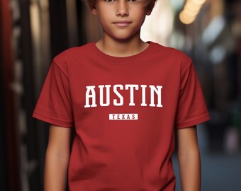 Camiseta de Austin para niños / Camiseta de Austin, Texas para jóvenes / Camiseta de Austin, Texas para adolescentes