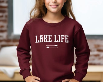 Lake Life Kids Sweatshirt | Lake Life Youth Crewneck Sweatshirt | Lake Vacation