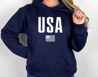 USA Kapuzenpullover | Amerikanische Flagge stolz Hoodie | USA Flagge Pullover Hoodie