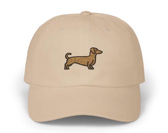 Dackel Hut | Klassische gestickte Dackel Dad Cap | Dackelmütze