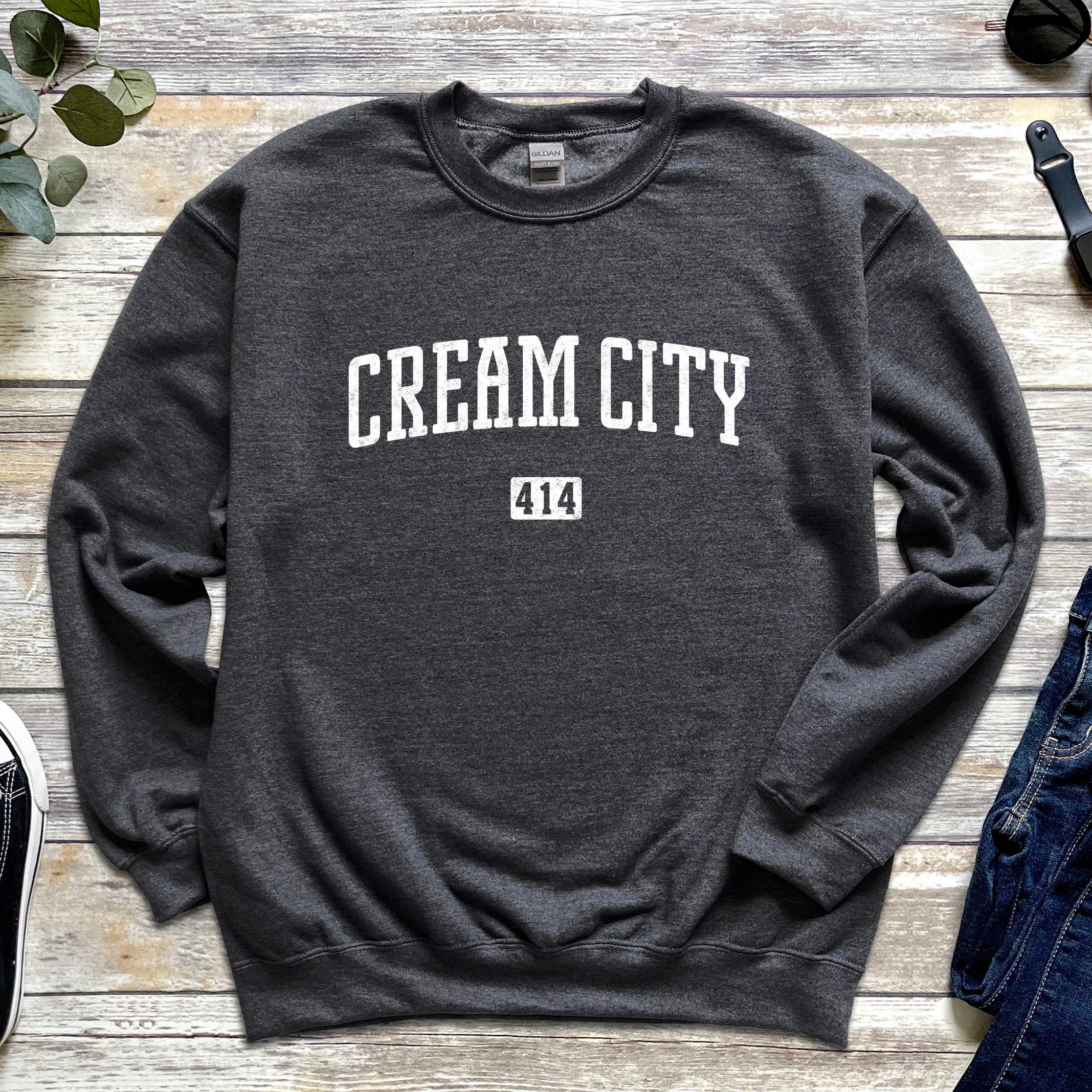 Cream City Kids Olive Crew Neck Sweatshirts