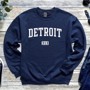 Detroit Sweatshirt | Detroit 313 Classic Crewneck Sweatshirt