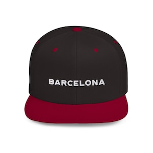 Barcelona Flat Bill Hat | Embroidered Barcelona Snapback Hat | Barcelona Hat