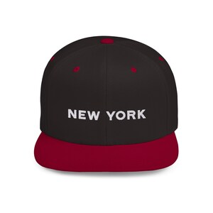 New York Flat Bill Hat | Embroidered New York Flat Bill Snapback | New York Hat