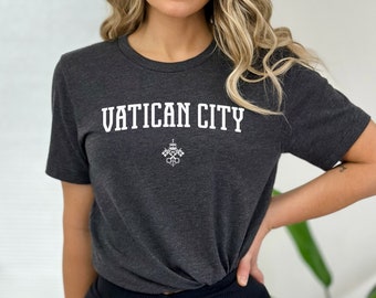 バチカン市国Y2KユニセックスTシャツ、バチカン旗Tシャツ、サン