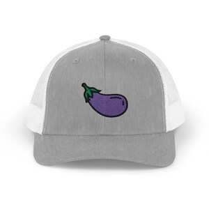 Eggplant Trucker Hat | Embroidered Eggplant Trucker Hat | Eggplant Hat