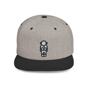Astronaut Flat Bill Hat | Embroidered Astronaut Flat Bill Snapback | Astronaut Hat