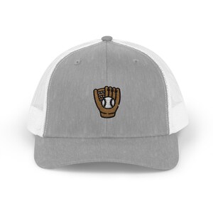 Baseball Mitt Trucker Hat | Embroidered Baseball Mitt Trucker Hat | Baseball Mitt Hat
