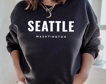 Moletom Seattle | Moletom clássico de gola redonda Seattle | Moletom adulto unissex