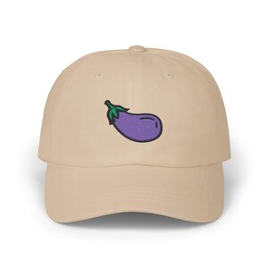 Eggplant Dad Hat | Classic Embroidered Eggplant Dad Cap | Eggplant Hat
