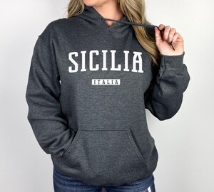 Sweat à Capuche Palerme Sicile – Avec Drapeau Italien Et Inscription Palerme – Coupe Classique, 241 G – Pour Fans D'Italie, Souvenir