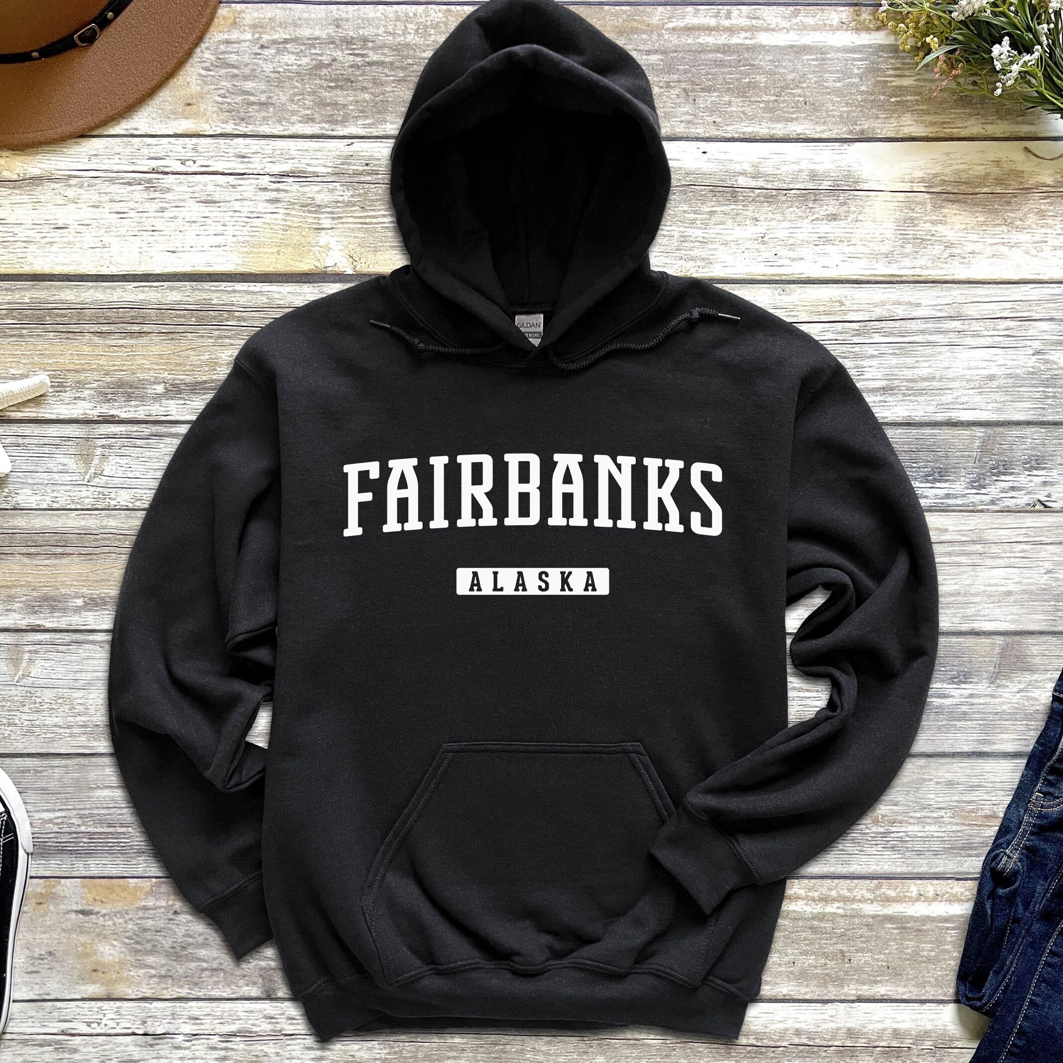 College Of Alaska Fairbanks Unisex Hoodie Men Women Black Long Sleeve