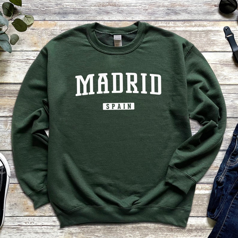 Madrid Sweatshirt Madrid Spain Crewneck Sweatshirt Madrid Vacation, España Etsy UK