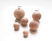5 - 100 Round Beech Wood Teether Beads 8mm 10mm 12mm 15mm 18mm 20mm 25mm, Natural Raw Untreated Beech Wooden Teething Beads Bulk