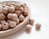 5 - 100 12mm Round Beech Wood Bead, Raw Wood Pearls Round, 100 Natural Without Varnish, Unlaced 12 mm Premium Wooden Ball
