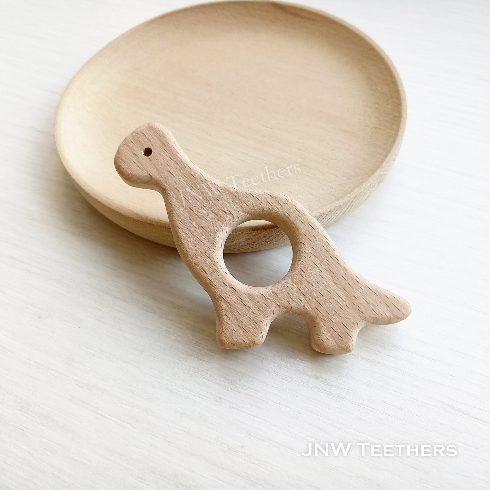 5 100 Wooden Dino Teether Beech Wooden 