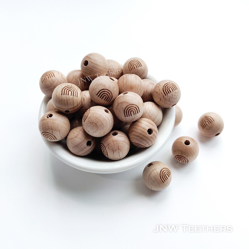 Perles de bois de hêtre naturel de 15 mm en gros boule de - Etsy France