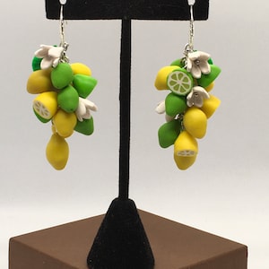 Tropical Lemon & Lime Earrings · Handmade Polymer Clay Fruit Jewelry · Stainless Steel Hooks · Statement Earrings built to Last
