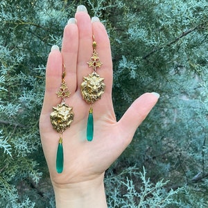Crystal Celestial Lions statement earrings
