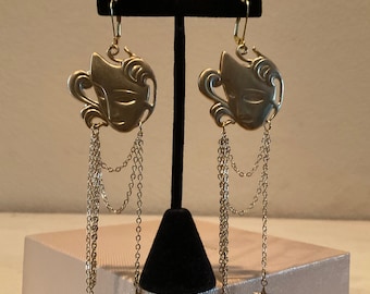 Lady Fortuna statement earrings, brass earrings