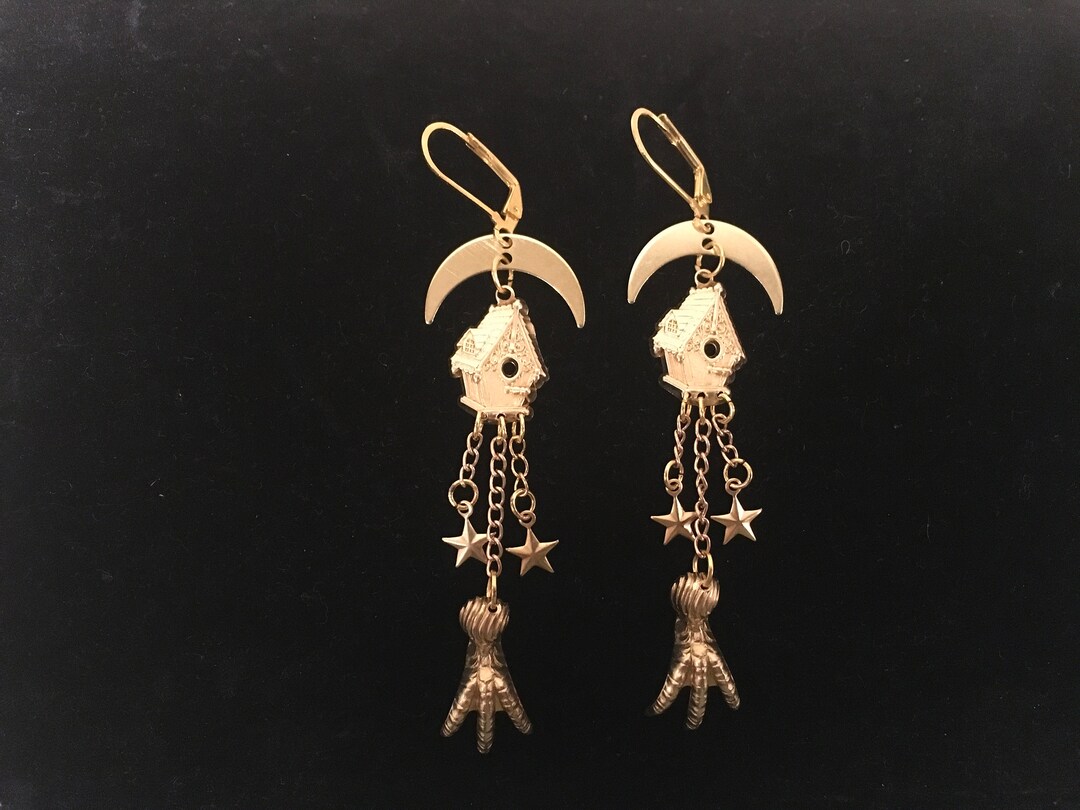 Baba Yaga Earrings, Statement Earrings - Etsy