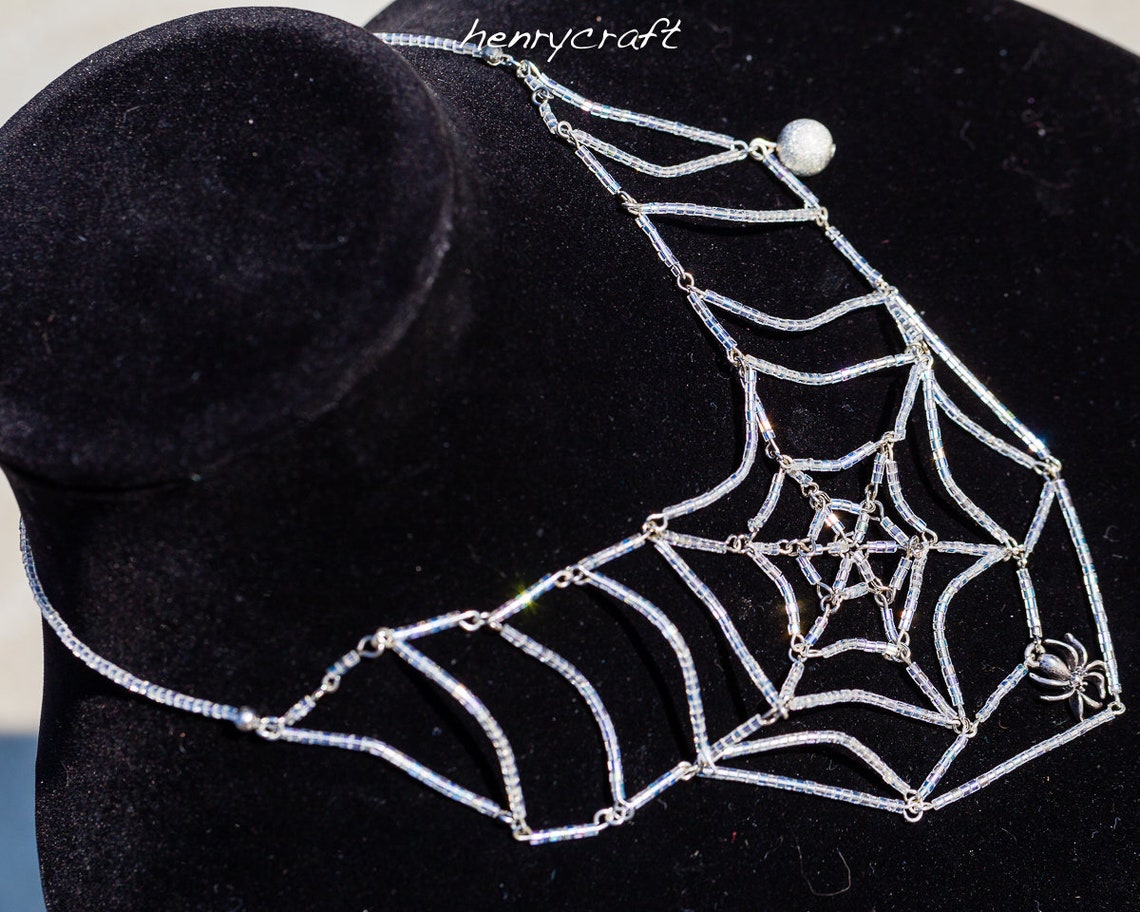 Handmade Spiderweb Inspired Necklace Readymade Etsy