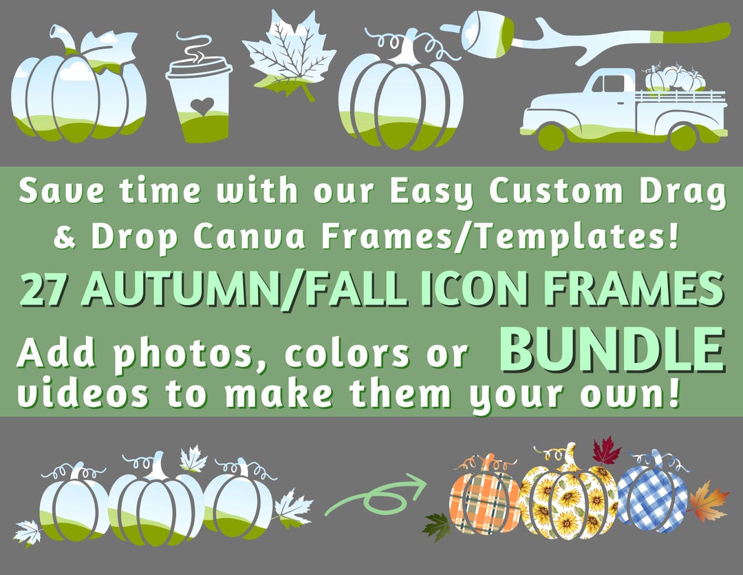 27 Autumn Fall Frames Bundle ~ Canva Frames ~ Canva Templates ~ Easy ...