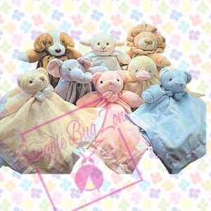 18"x18" Soft Animal Security Baby Blanket- *NEW Puppy Now Available! Elephant- Lion- Bear- Lamb- Duck *Cute & Cuddly Baby Gift* Personalized