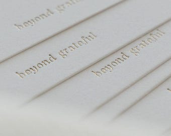 Gold Foil Thank You Card, Beyond Grateful Luxury Cotton Paper Stationery