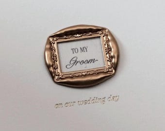 Wedding Day Letter Card With a Gold Wax Steal Stamp Design