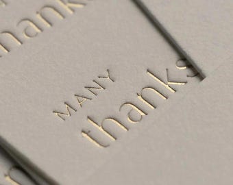 Many Thanks Thank You Card |  Foil Pressed  |  Minimal