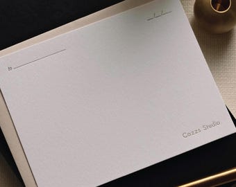 Personalized Note Cards Set with Foil Pressed Minimalist Design